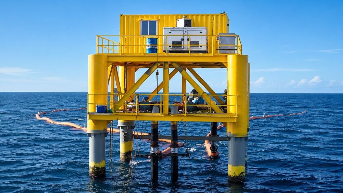 Offshore platform installation at sea